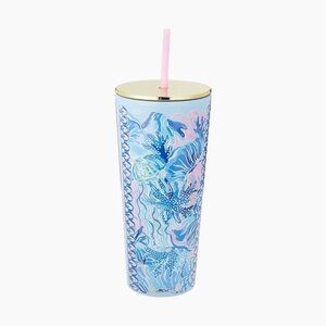 NWT Lilly Pulitzer Tumbler with Straw Shade Seekers